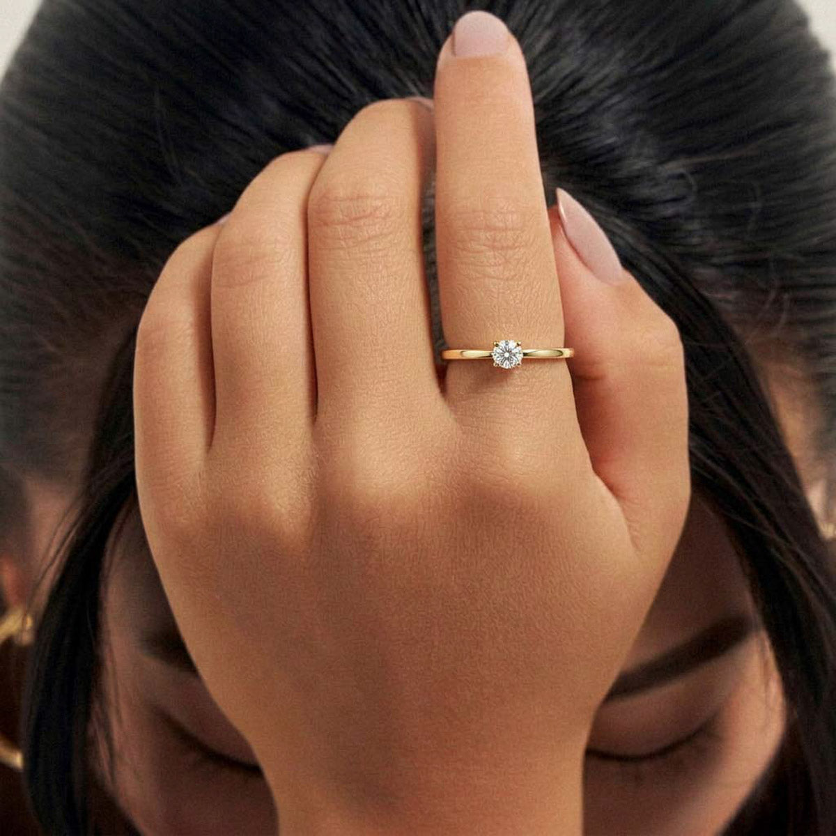 ANILLO SOLITARIO ELOISE BAÑO EN ORO