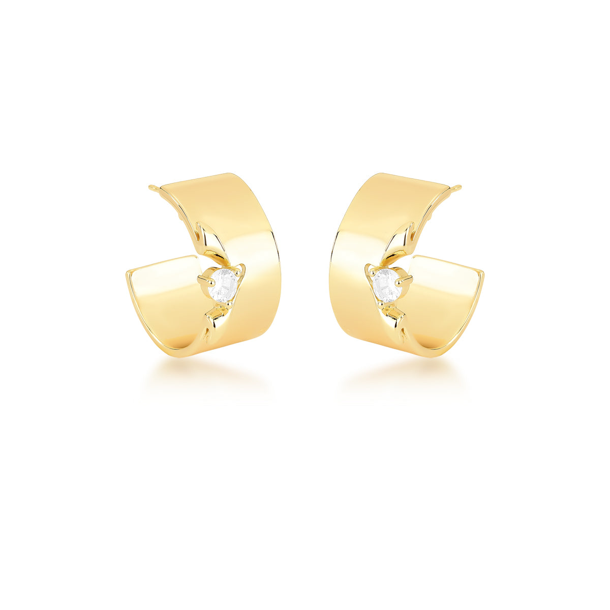 Media argolla lisa con cristal