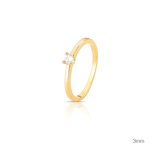ANILLO SOLITARIO ELOISE BAÑO EN ORO
