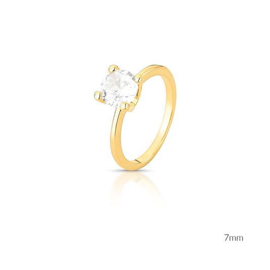 ANILLO SOLITARIO AMELIE BAÑO EN ORO