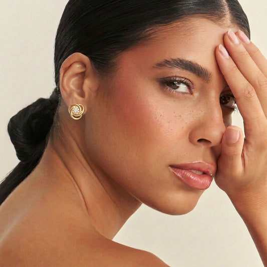 AROS FLOR BAÑO EN ORO