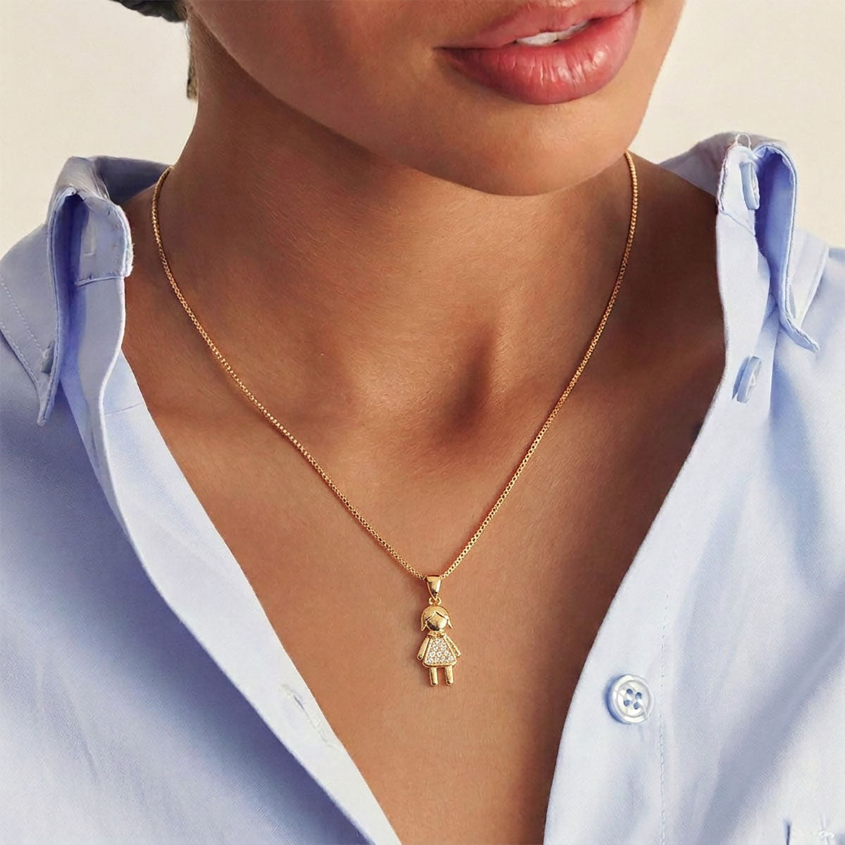 COLLAR HIJA BAÑO EN ORO
